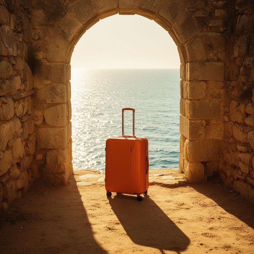 A suitcase prepared for travel